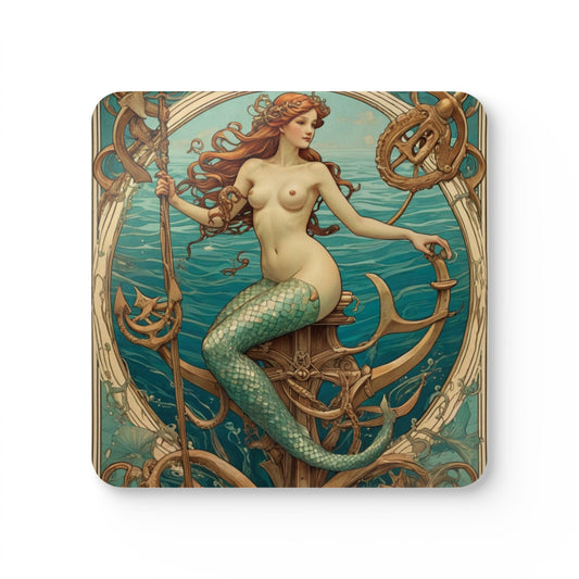 Mermaid 2 Corkwood Coaster Set