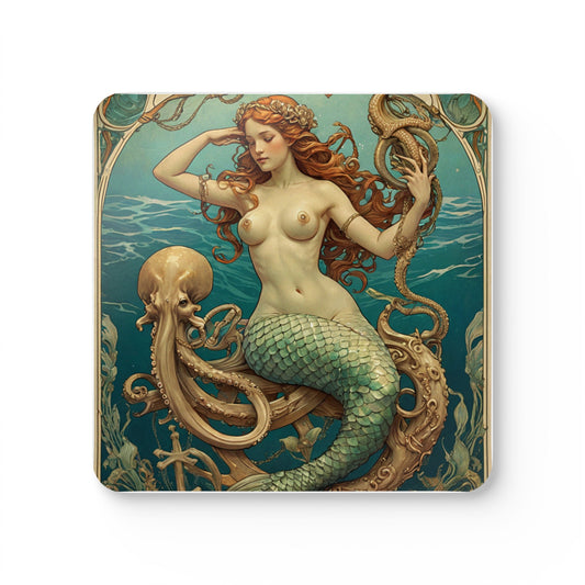 Mermaid 1 Corkwood Coaster Set