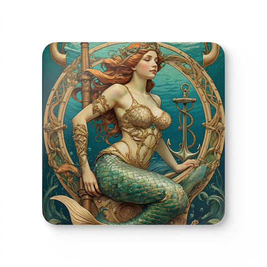 Mermaid 3 Corkwood Coaster Set